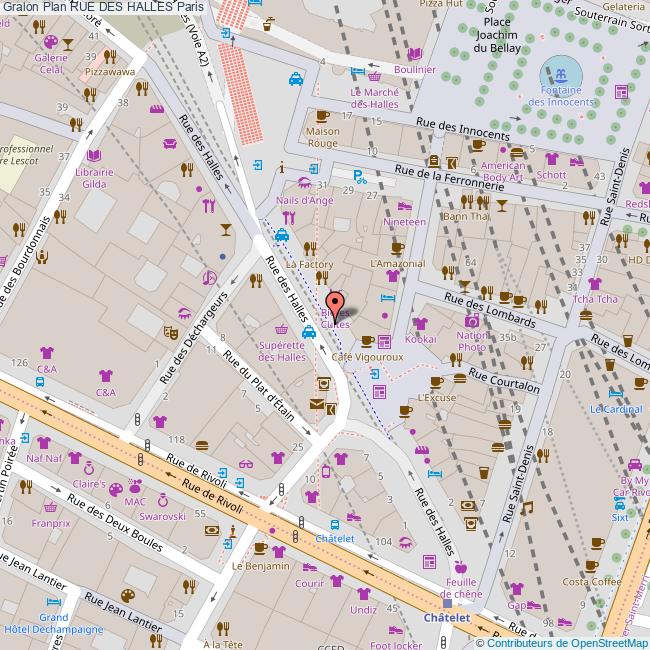 plan Rue des  HALLES