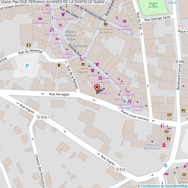 Rue FERNAND BONNIER DE LA CHAPELLE Guéret