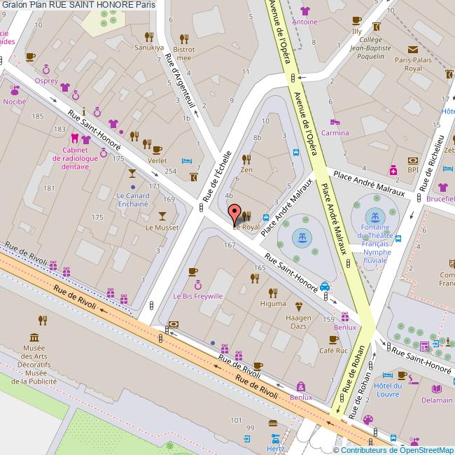 Rue St Honore Paris Map Rue Saint Honore Paris