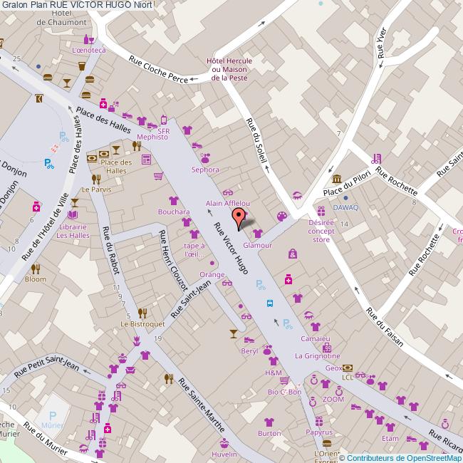 Plan Des Rues De La Ville De Niort Rue VICTOR HUGO Niort