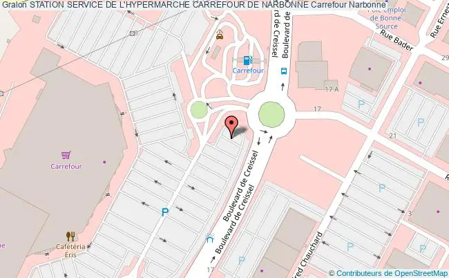 plan Station Service De L'hypermarche Carrefour De Narbonne