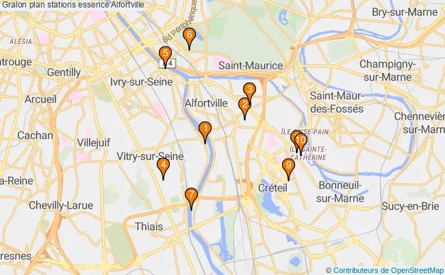 plan stations essence Alfortville plan stations essence Alfortville