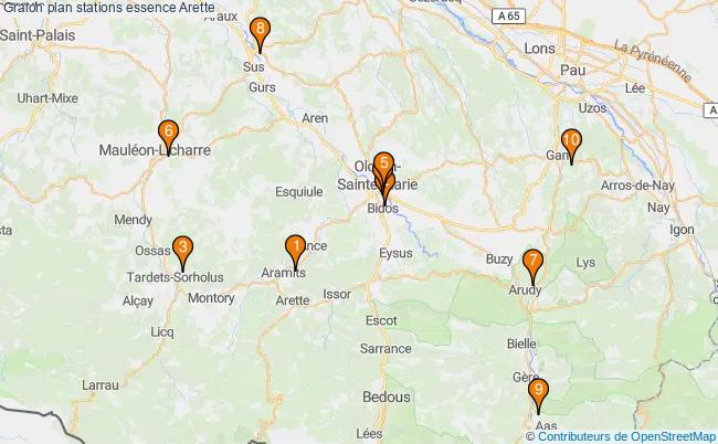 plan stations essence Arette plan stations essence Arette