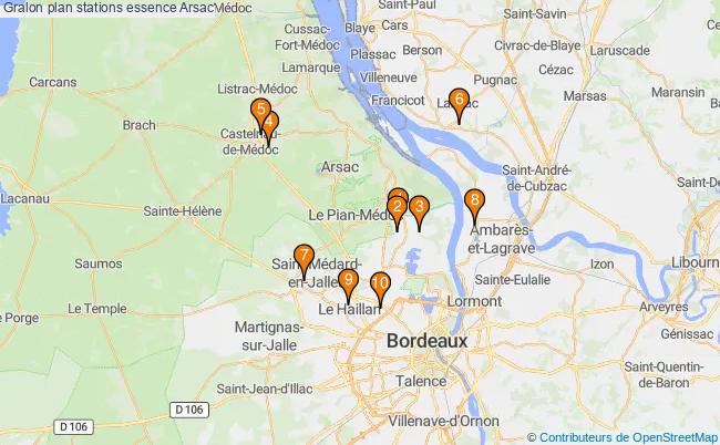 plan stations essence Arsac plan stations essence Arsac