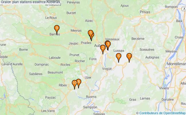 plan stations essence Aubenas plan stations essence Aubenas