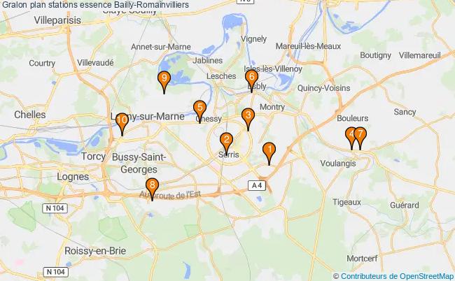 plan stations essence Bailly-romainvilliers plan stations essence Bailly-romainvilliers