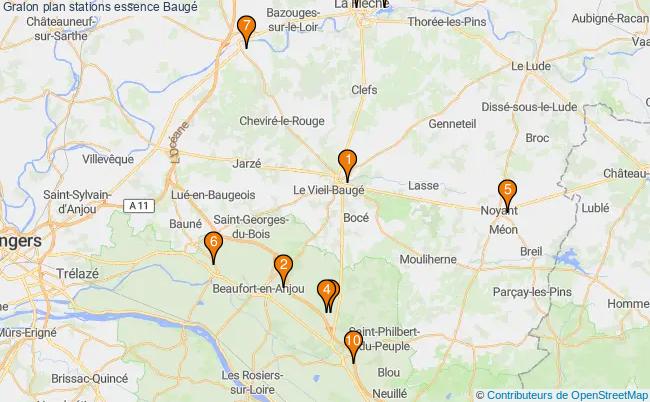 plan stations essence Baugé plan stations essence Baugé