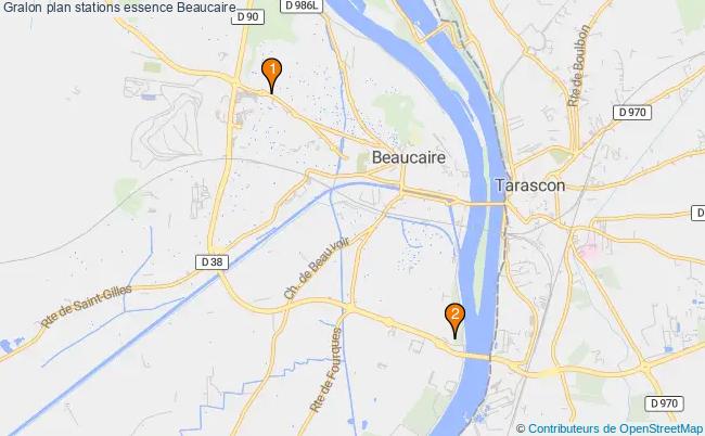 plan stations essence Beaucaire plan stations essence Beaucaire