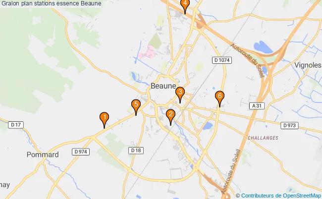plan stations essence Beaune plan stations essence Beaune