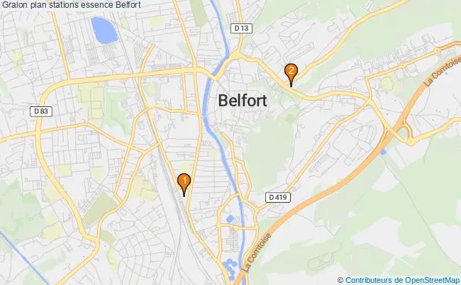 plan stations essence Belfort plan stations essence Belfort