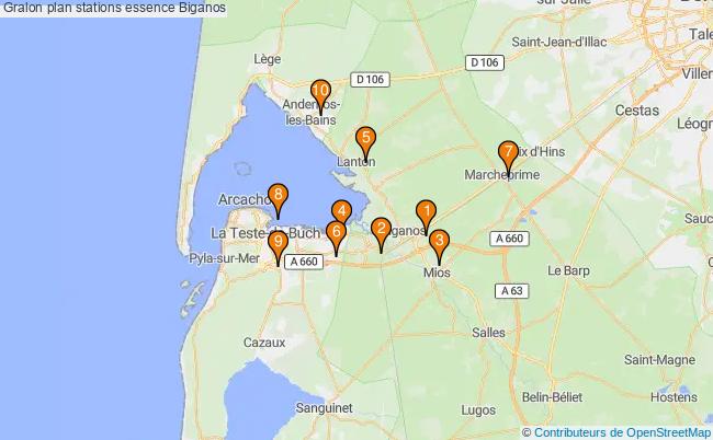 plan stations essence Biganos plan stations essence Biganos