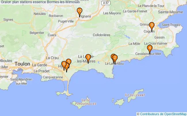 plan stations essence Bormes-les-mimosas plan stations essence Bormes-les-mimosas