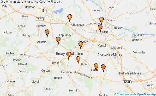 plan stations essence Calonne-ricouart plan stations essence Calonne-ricouart