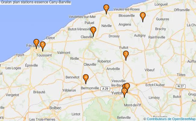 plan stations essence Cany-barville plan stations essence Cany-barville