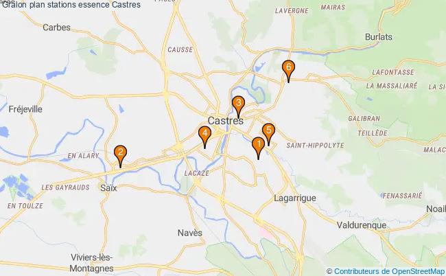plan stations essence Castres plan stations essence Castres
