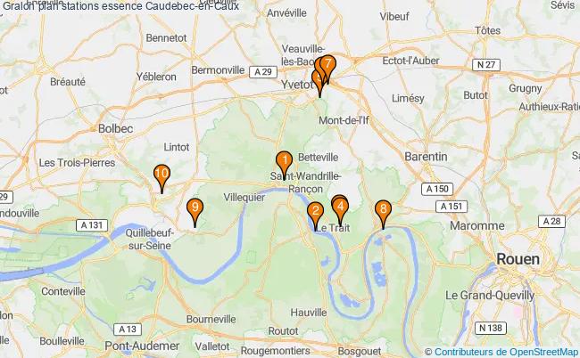 plan stations essence Caudebec-en-caux plan stations essence Caudebec-en-caux