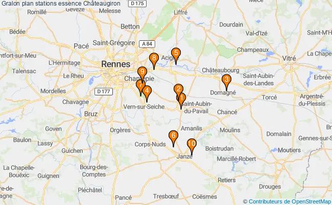 plan stations essence Châteaugiron plan stations essence Châteaugiron