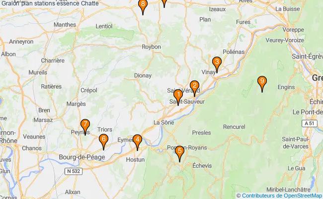 plan stations essence Chatte plan stations essence Chatte