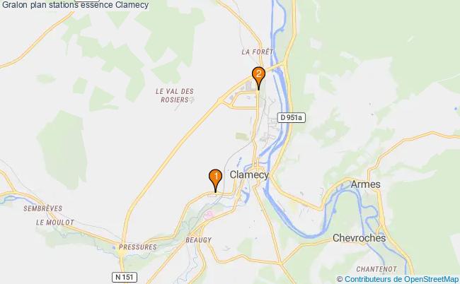 plan stations essence Clamecy plan stations essence Clamecy