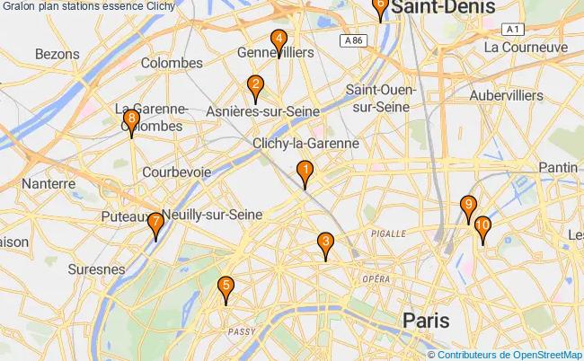 plan stations essence Clichy plan stations essence Clichy