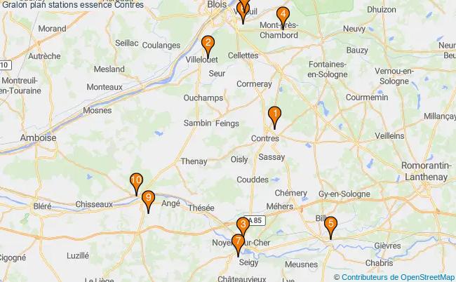 plan stations essence Contres plan stations essence Contres