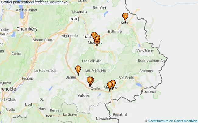 plan stations essence Courchevel plan stations essence Courchevel