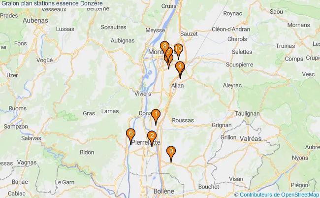 plan stations essence Donzère plan stations essence Donzère
