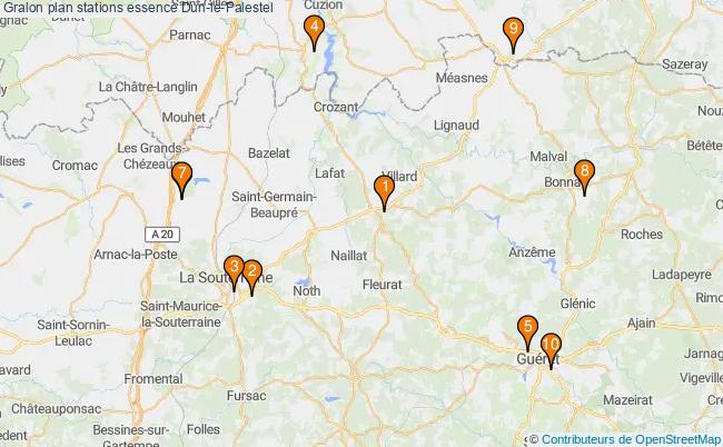 plan stations essence Dun-le-palestel plan stations essence Dun-le-palestel