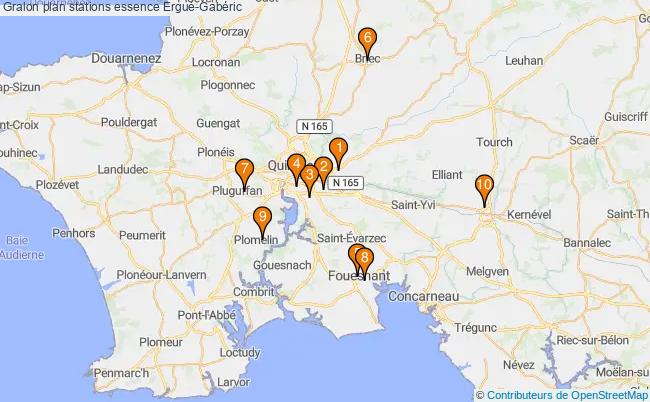 plan stations essence Ergué-gabéric plan stations essence Ergué-gabéric