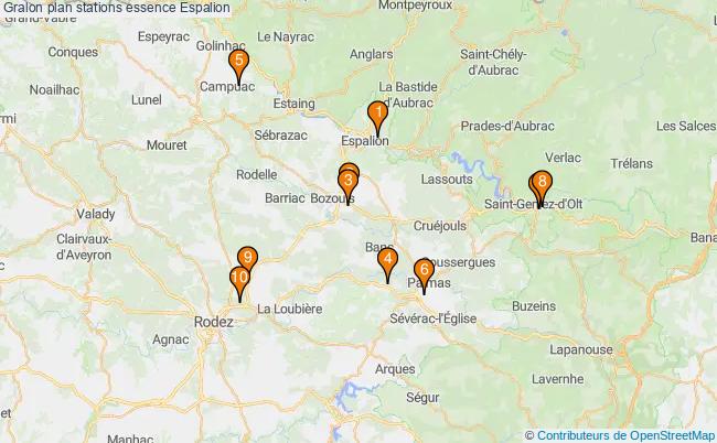 plan stations essence Espalion plan stations essence Espalion