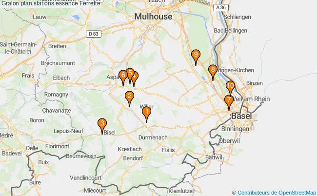 plan stations essence Ferrette plan stations essence Ferrette