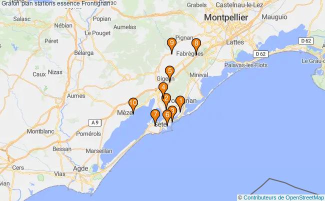 plan stations essence Frontignan plan stations essence Frontignan