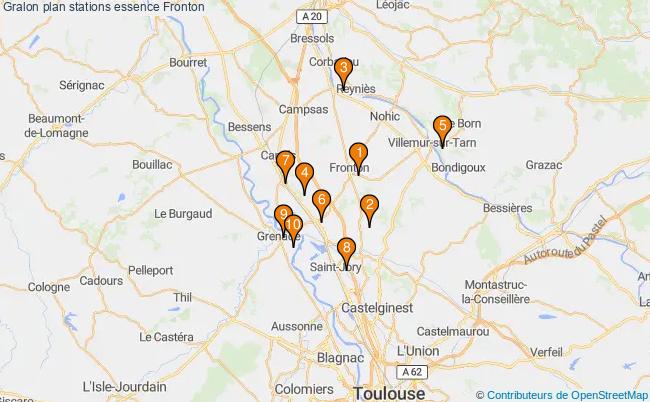 plan stations essence Fronton plan stations essence Fronton