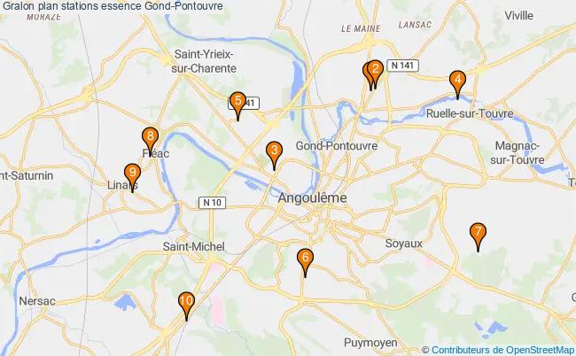 plan stations essence Gond-pontouvre plan stations essence Gond-pontouvre