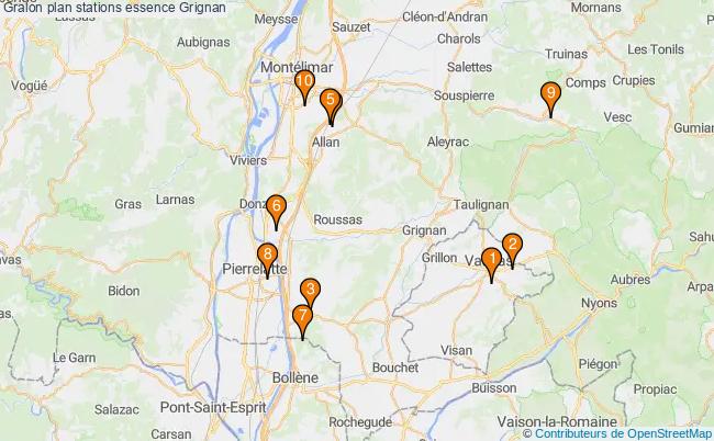 plan stations essence Grignan plan stations essence Grignan