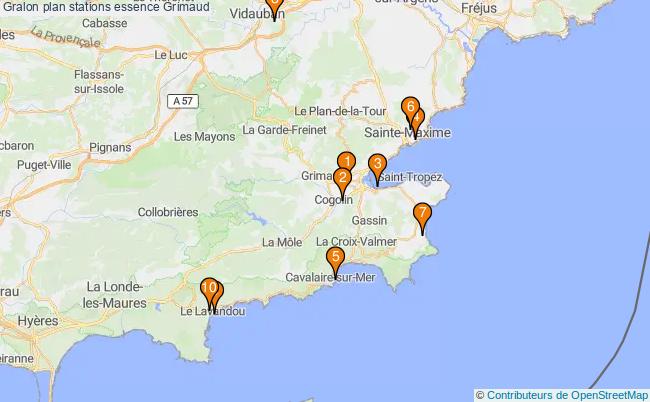 plan stations essence Grimaud plan stations essence Grimaud