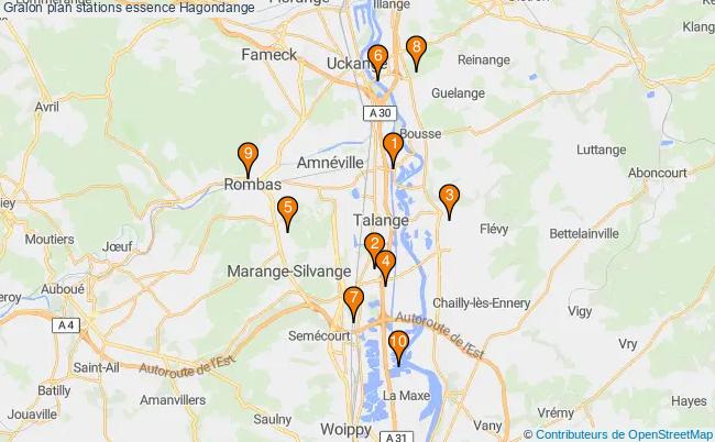 plan stations essence Hagondange plan stations essence Hagondange