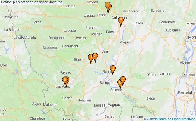 plan stations essence Joyeuse plan stations essence Joyeuse