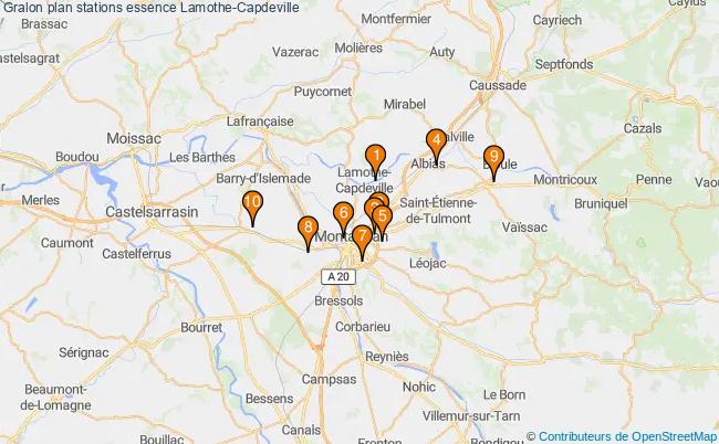 plan stations essence Lamothe-capdeville plan stations essence Lamothe-capdeville