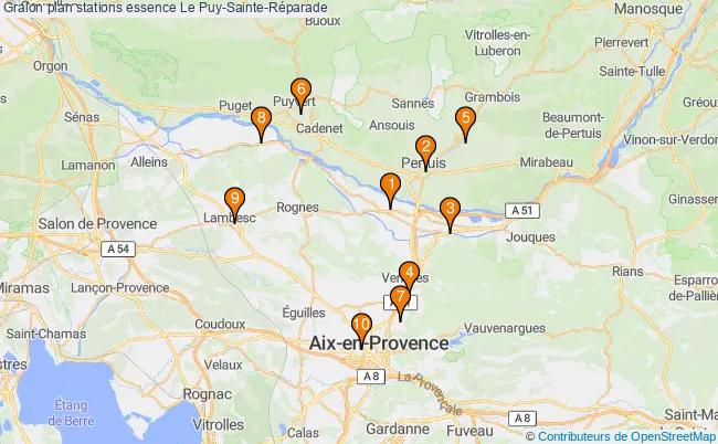 plan stations essence Le puy-sainte-réparade plan stations essence Le puy-sainte-réparade