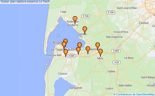 plan stations essence Le teich plan stations essence Le teich