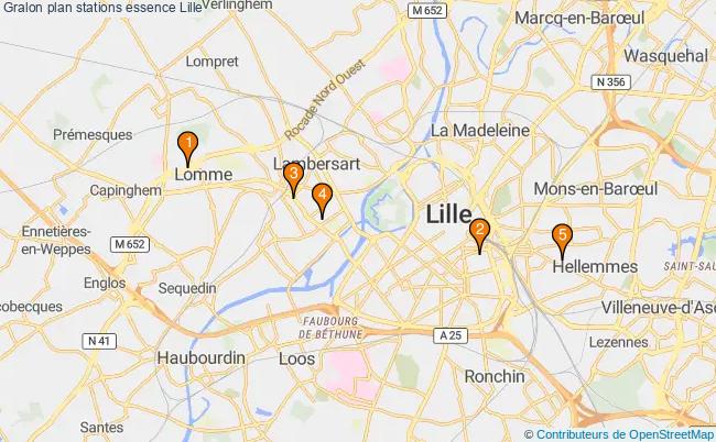 plan stations essence Lille plan stations essence Lille
