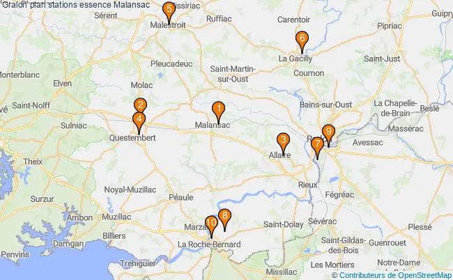 plan stations essence Malansac plan stations essence Malansac