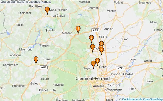 plan stations essence Manzat plan stations essence Manzat