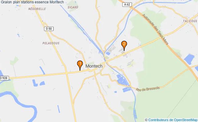 plan stations essence Montech plan stations essence Montech