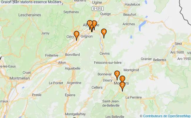 plan stations essence Moûtiers plan stations essence Moûtiers