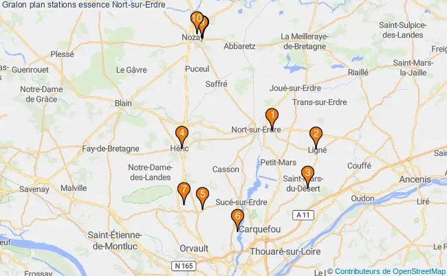 plan stations essence Nort-sur-erdre plan stations essence Nort-sur-erdre