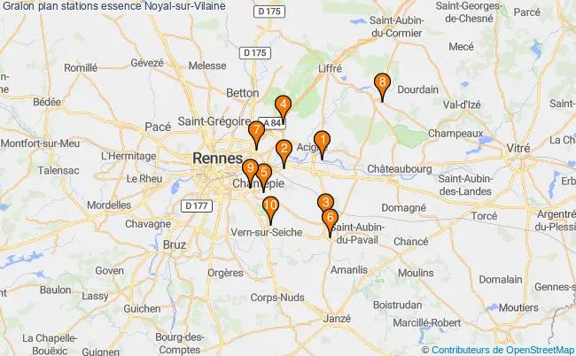plan stations essence Noyal-sur-vilaine plan stations essence Noyal-sur-vilaine