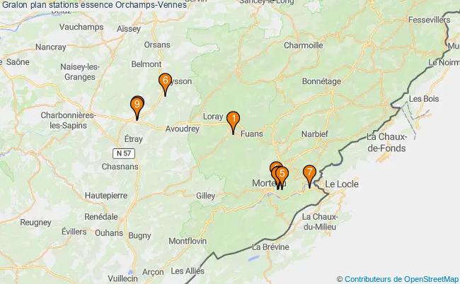 plan stations essence Orchamps-vennes plan stations essence Orchamps-vennes