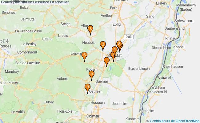 plan stations essence Orschwiller plan stations essence Orschwiller